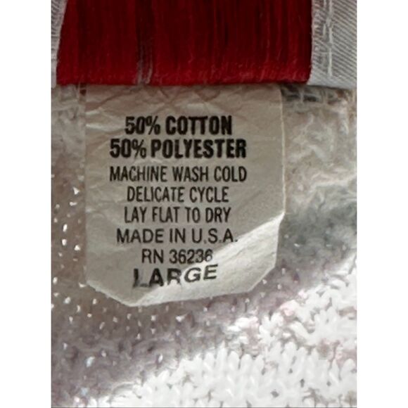 VINTAGE Denim Republic Oversized Cream, Pink, Peach Floral Print Sweater Size L - Picture 5 of 7